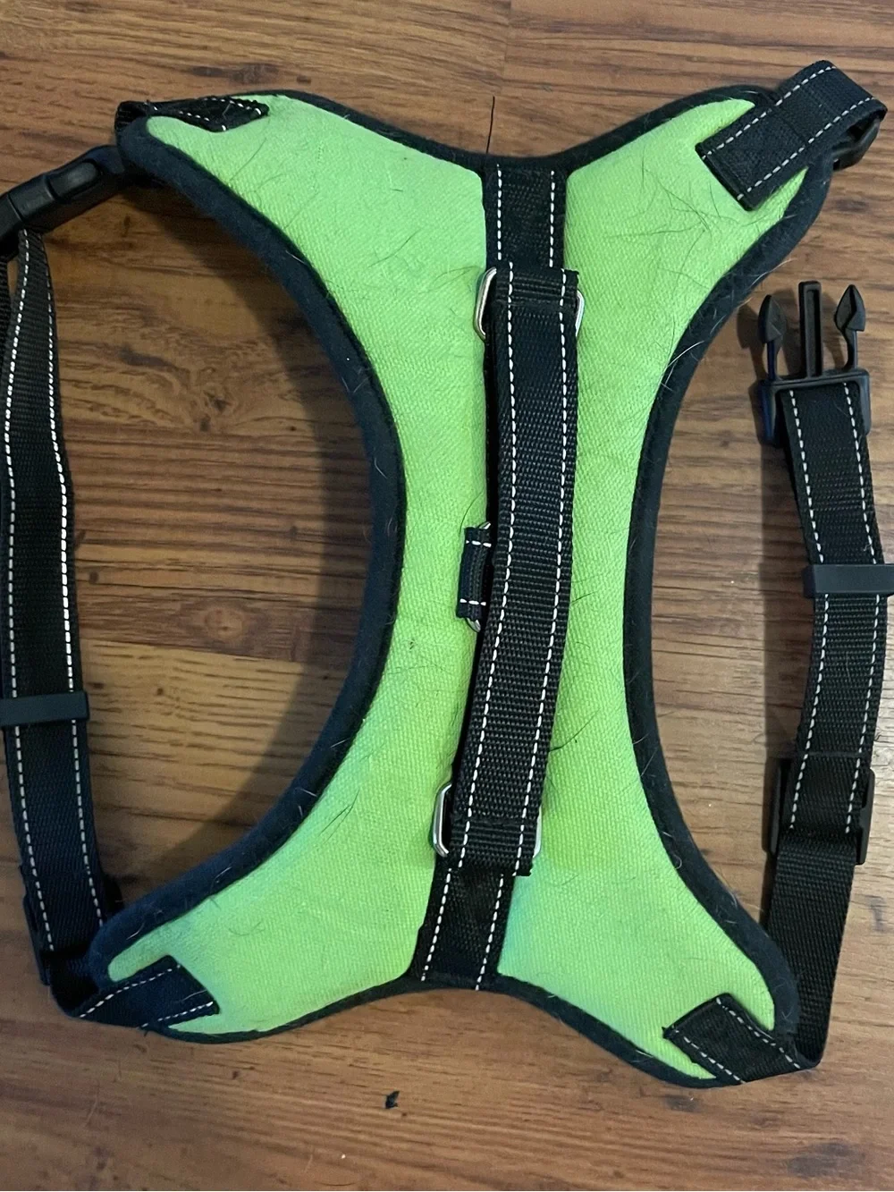 Green Reflective Dog Harness with Black Trim XL